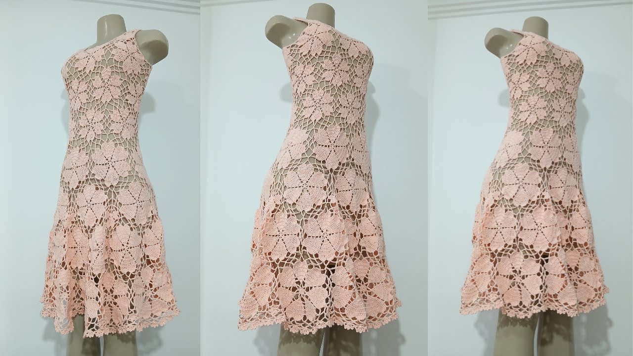 Flor do Vestido Coração #crochefacil #roupadecroche #vestidodecroche #croche #passoapassodecroche
