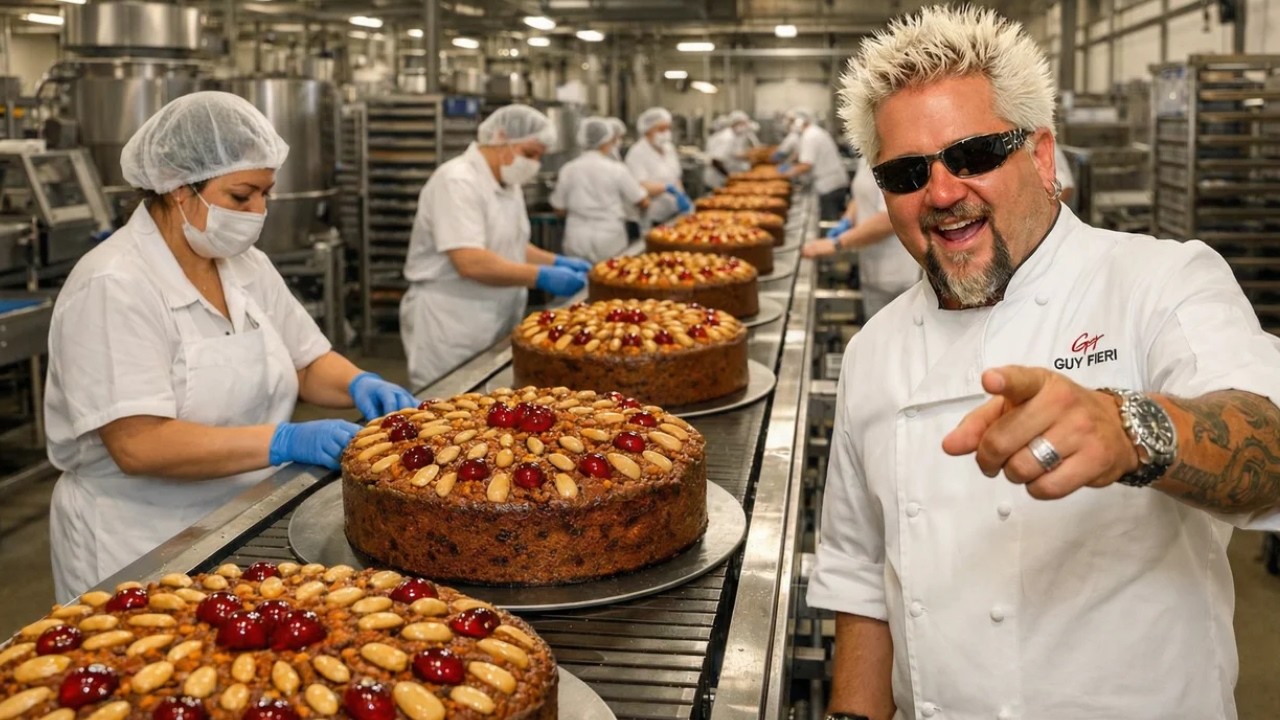 Inside the Dundee Cake Factory: Guy Fieri’s Classic Scottish Tea-Time Fruit Cake (Full Process)