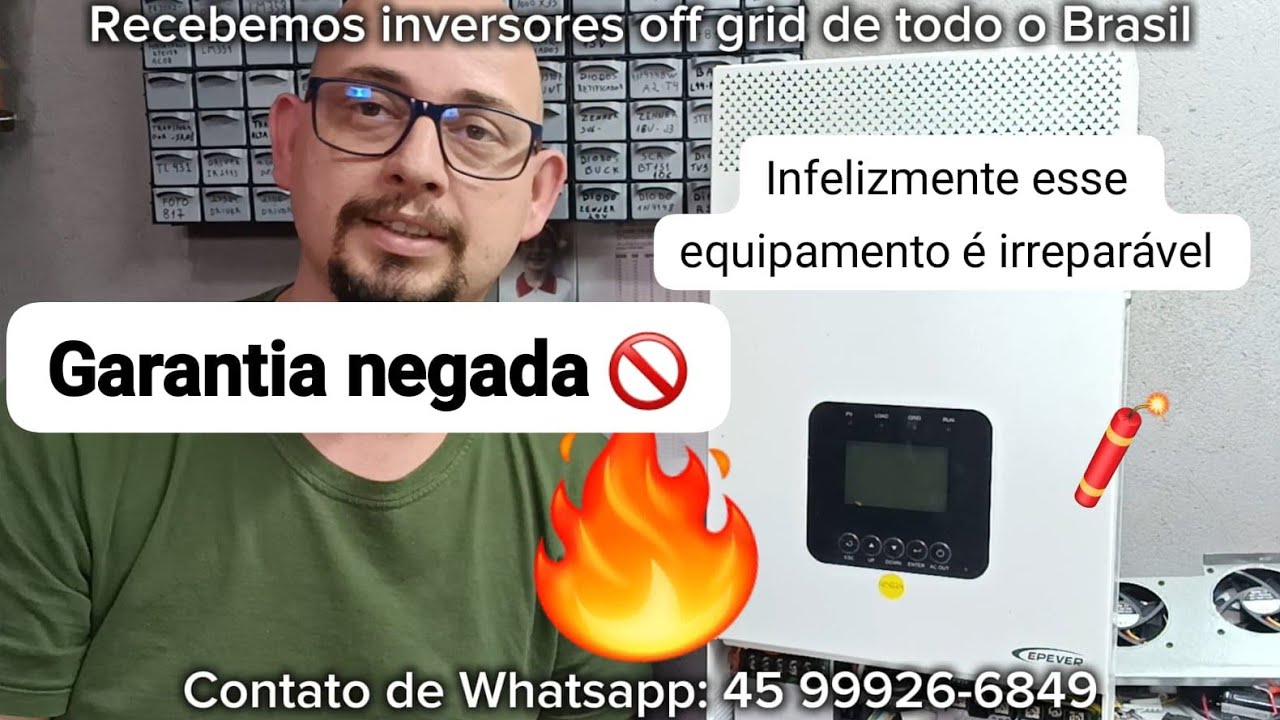 Inversor Epever híbrido hp5542 ah1050p20sa irreparável, tentamos conserto inversor condenado