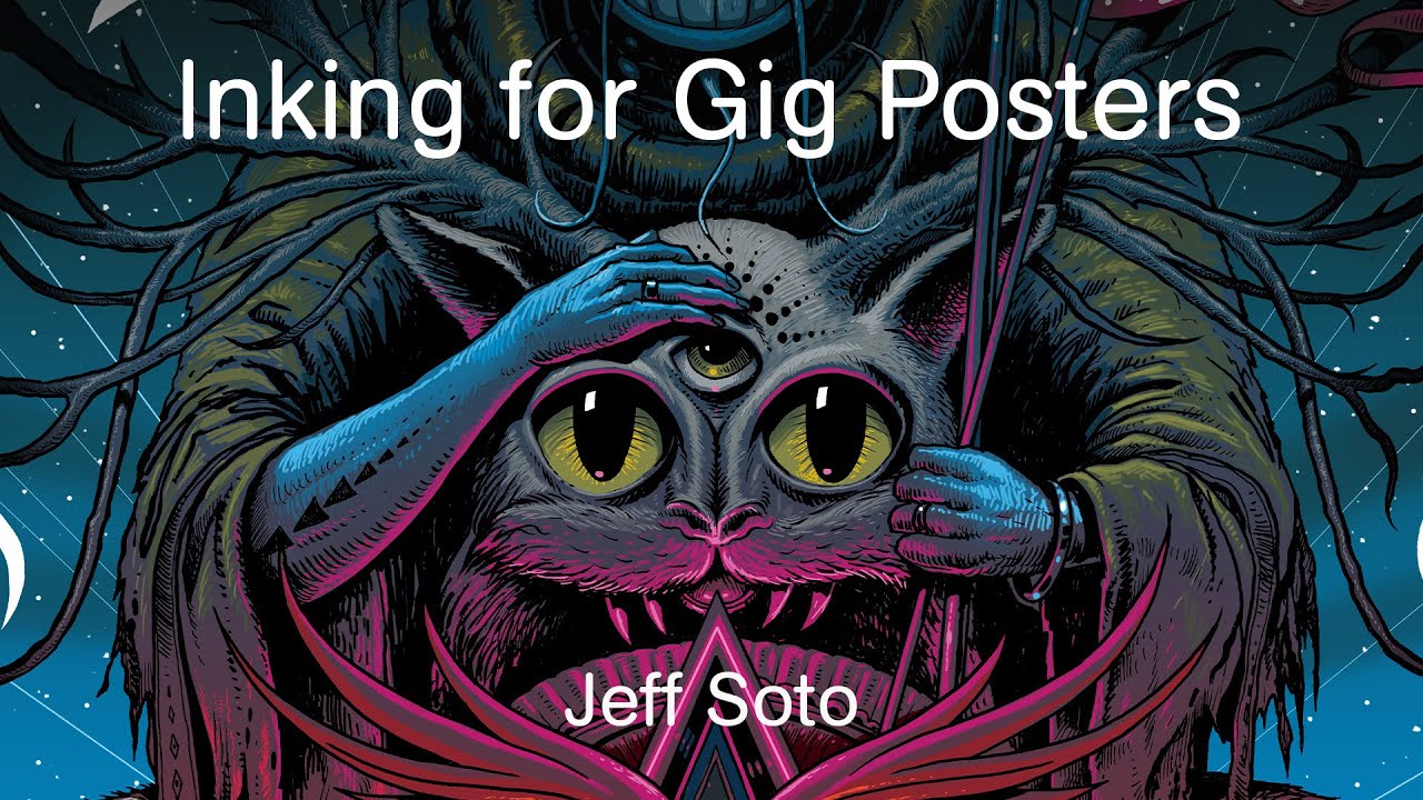 Inking for Gig Posters