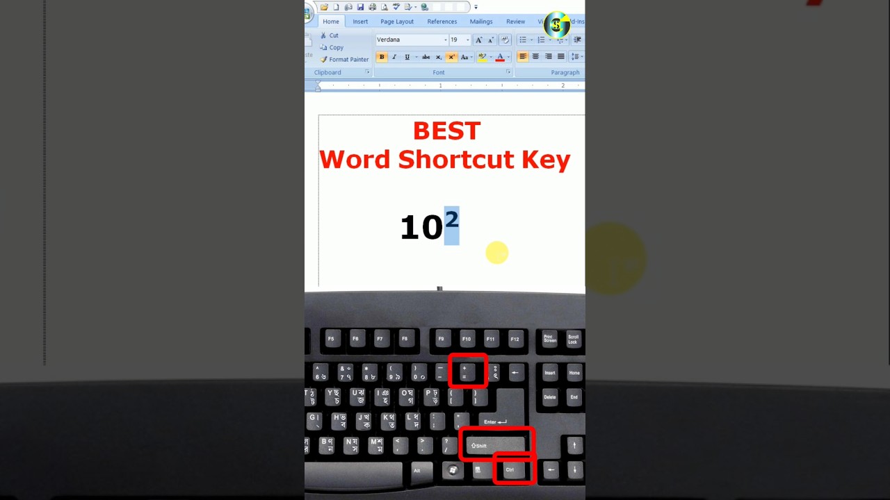 Superscript/Subscript Shortcut Key #mswordshorts