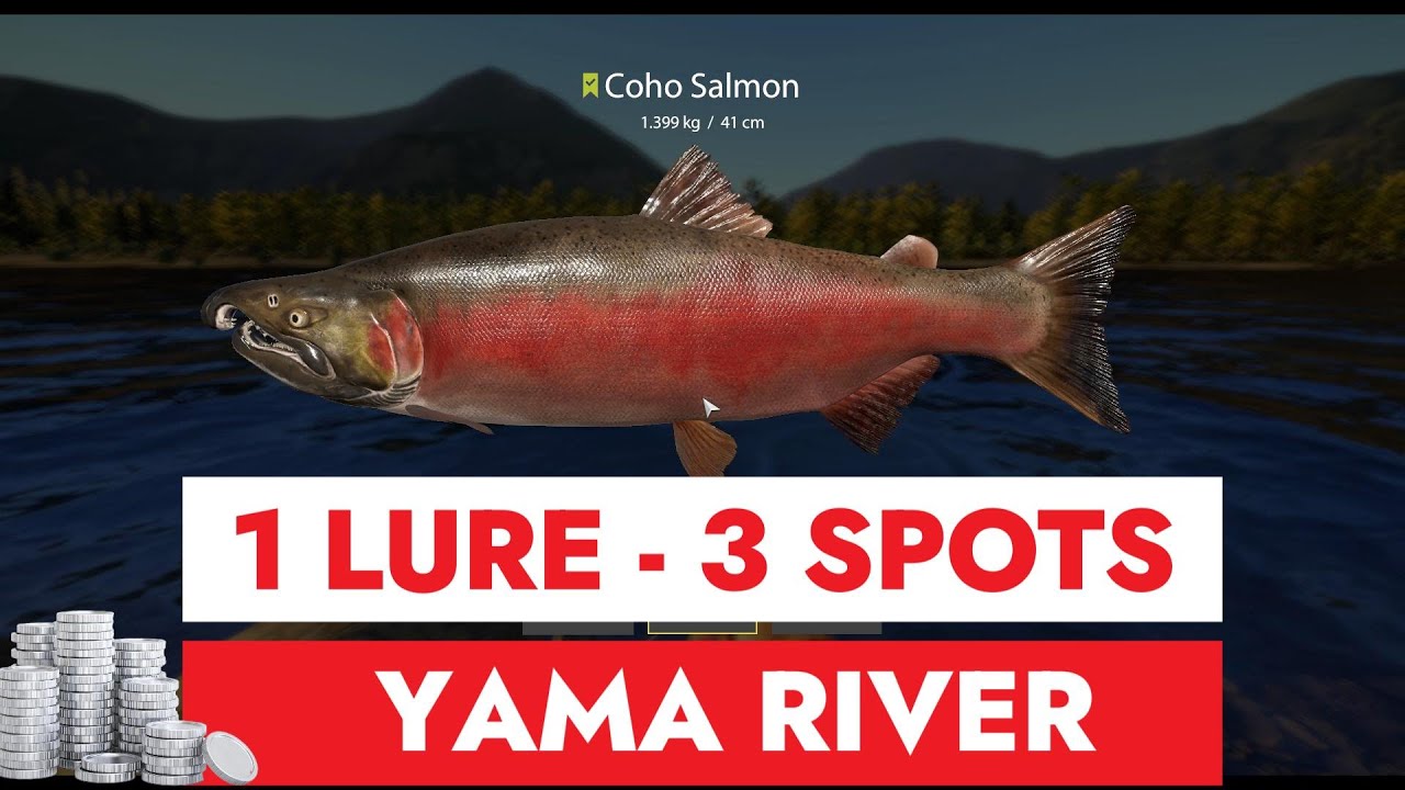RF4 - RUSSIAN FISHING 4  - 1 LURE & 3 SPOTS - YAMA RIVER