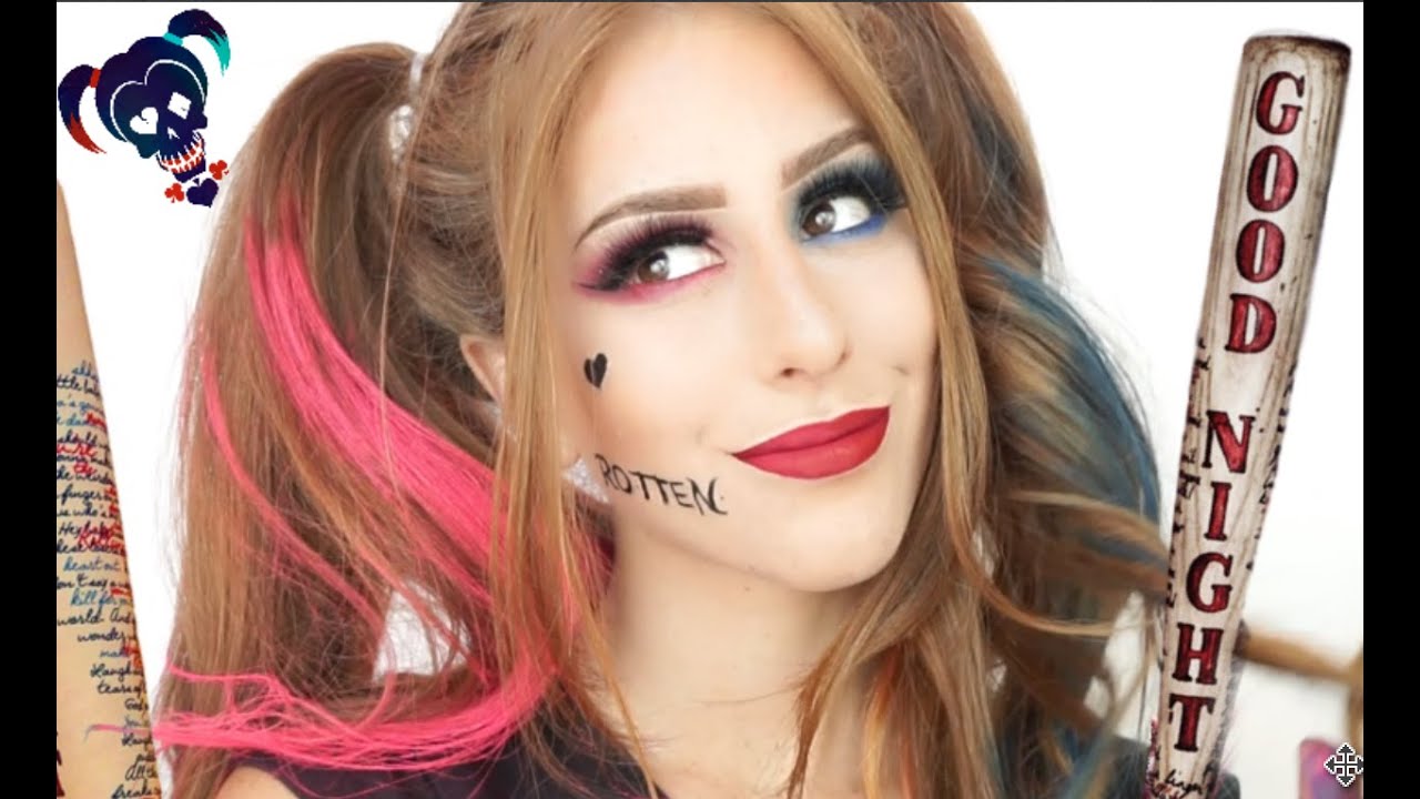 Como se transformar na Arlequina Esquadrão suicida❤️💙  | Harley Quinn Makeup Suicide Squad
