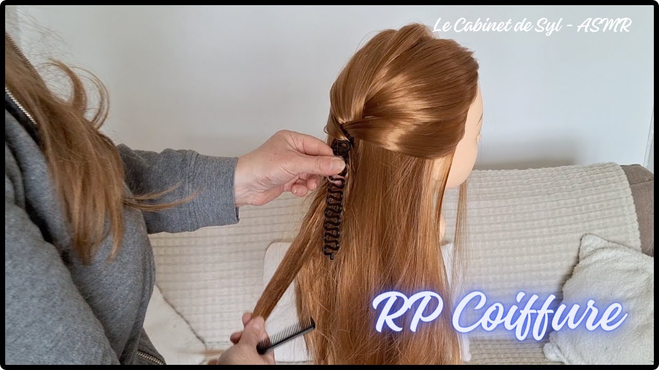ASMR FR - Coiffure sur Amber (tête à coiffer) - chuchotement
