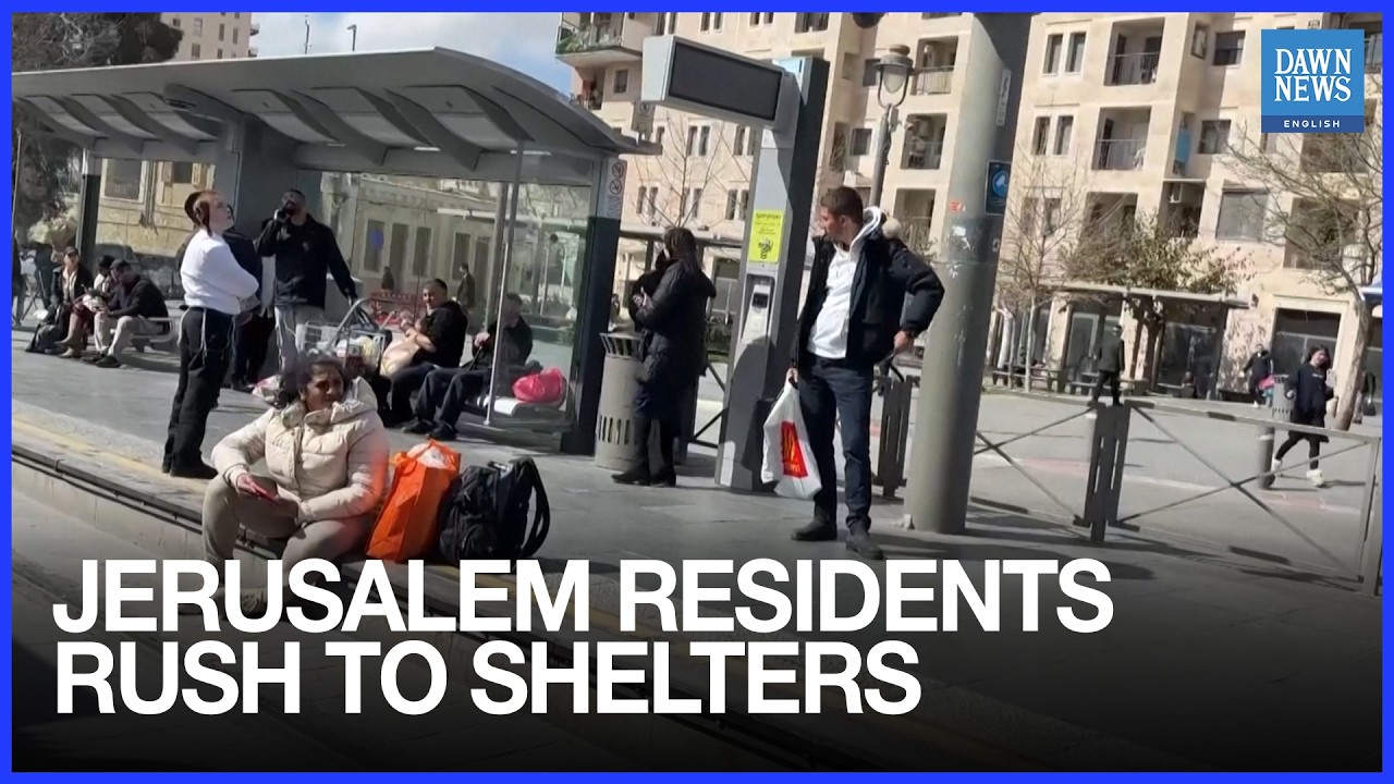 People in Jerusalem Rush to Shelters as Sirens Warn of Iranian Attack | Dawn News English