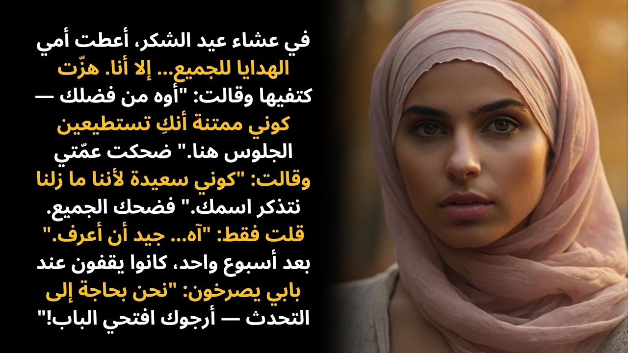 أعطت أمي الهدايا للجميع في عيد الشكر — إلا أنا. وبعد أسبوع، جاءوا إلى باب منزلي.