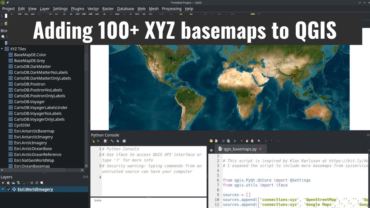 Adding 100+ basemaps to QGIS with a few clicks