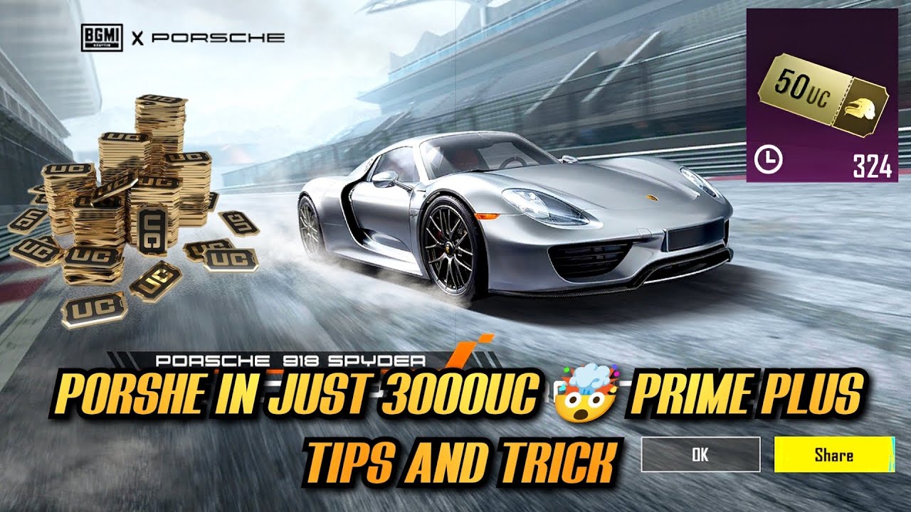 🔥 GET PORSHE 100% IN JUST 3000 UC | Porsche Crate Opening Trick | BGMI Prime Plus 🤯