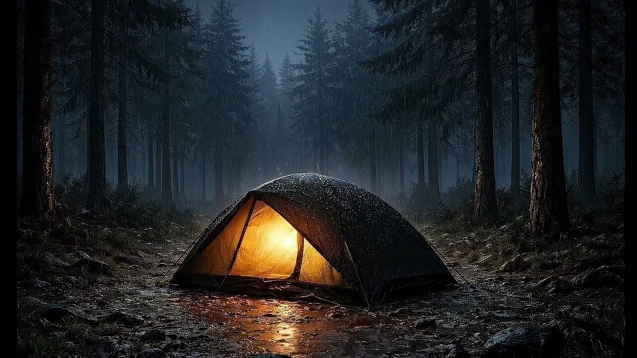 Cozy Tent in Heavy Rain | Forest Rain Sounds for Deep Sleep