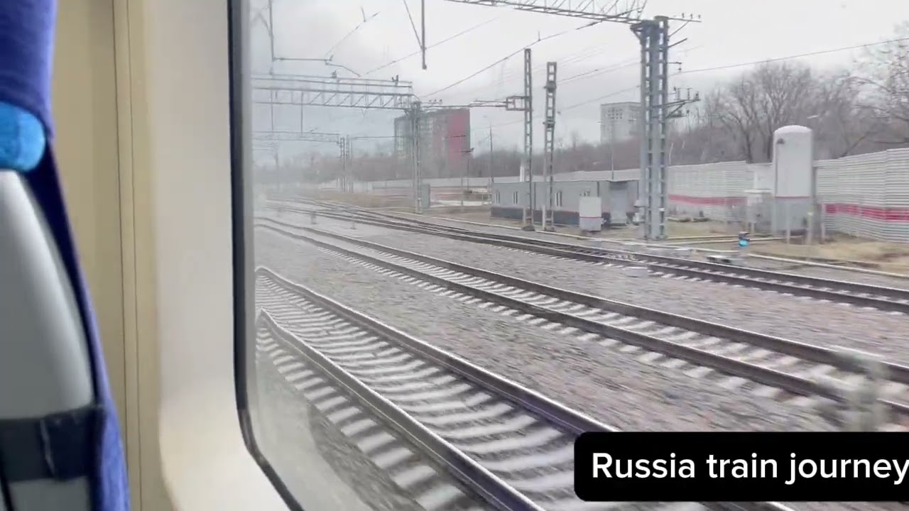 Russian electric train journey , Moscow