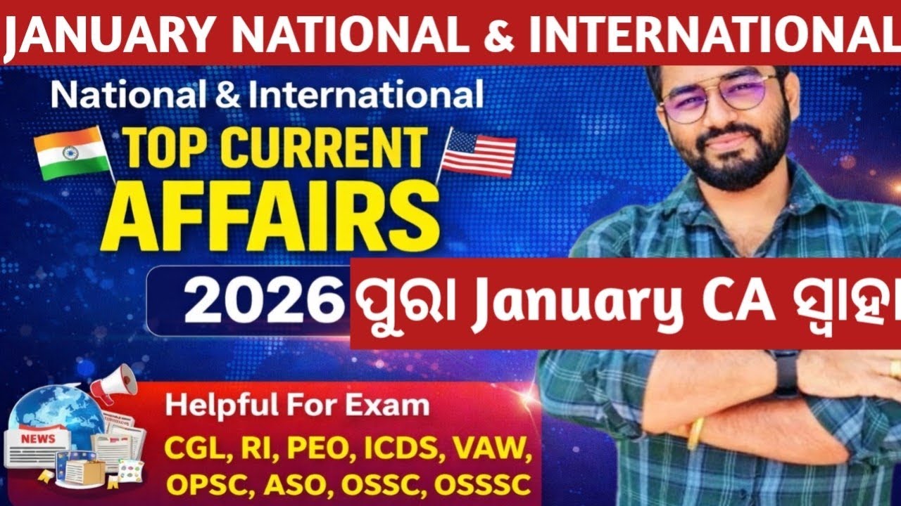 January 2026 Current Affairs Full Monthly Top MCQs | National & International Ca | Crack Govt.Exam
