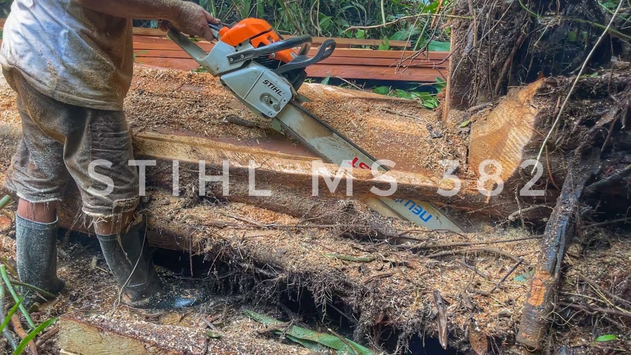 PENGOLAHAN BALOK 5x10x400 (cm) || STIHL 382