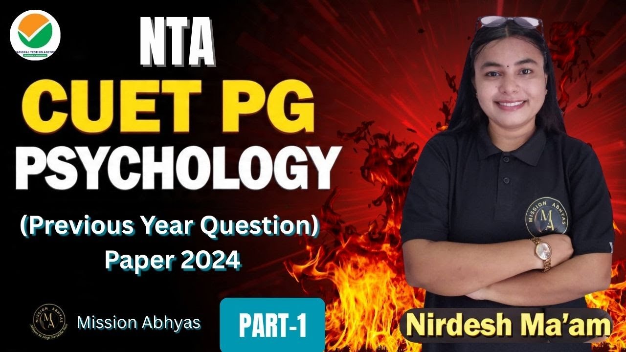 🔥CUET PG Psychology 2024 PYQ Discussion | Concept-Wise Explanation |  Part- 1 | NTA CUET PG  PYQ 🔥