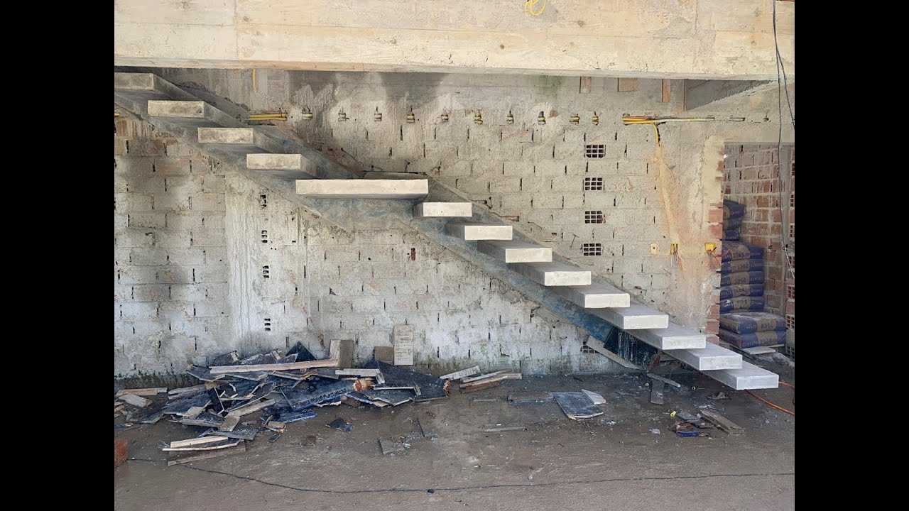 Passo a Passo de Como Construir Escada Flutuante Moderna do Zero - Completo