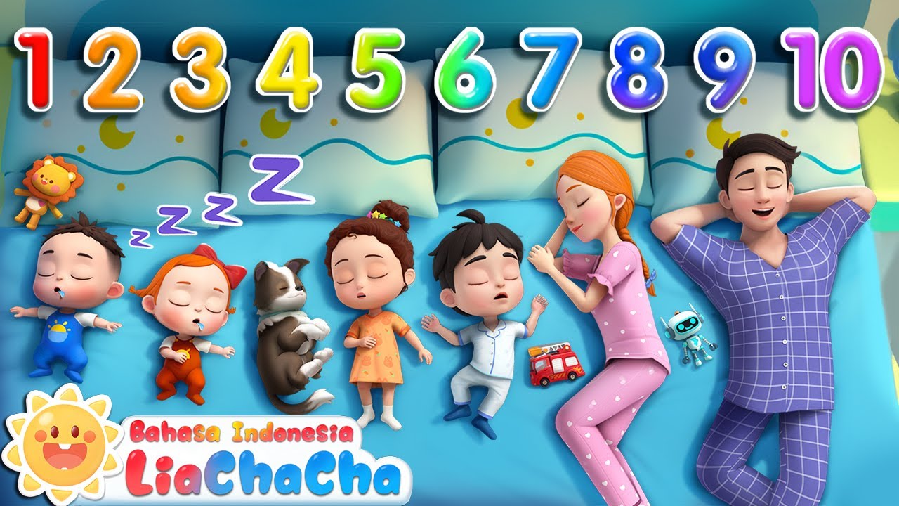 Hitung dari 1 Hingga 10 | Ten in the Bed | LiaChaCha ☀️| Lagu Anak-anak | LiaChaCha Bahasa Indonesia
