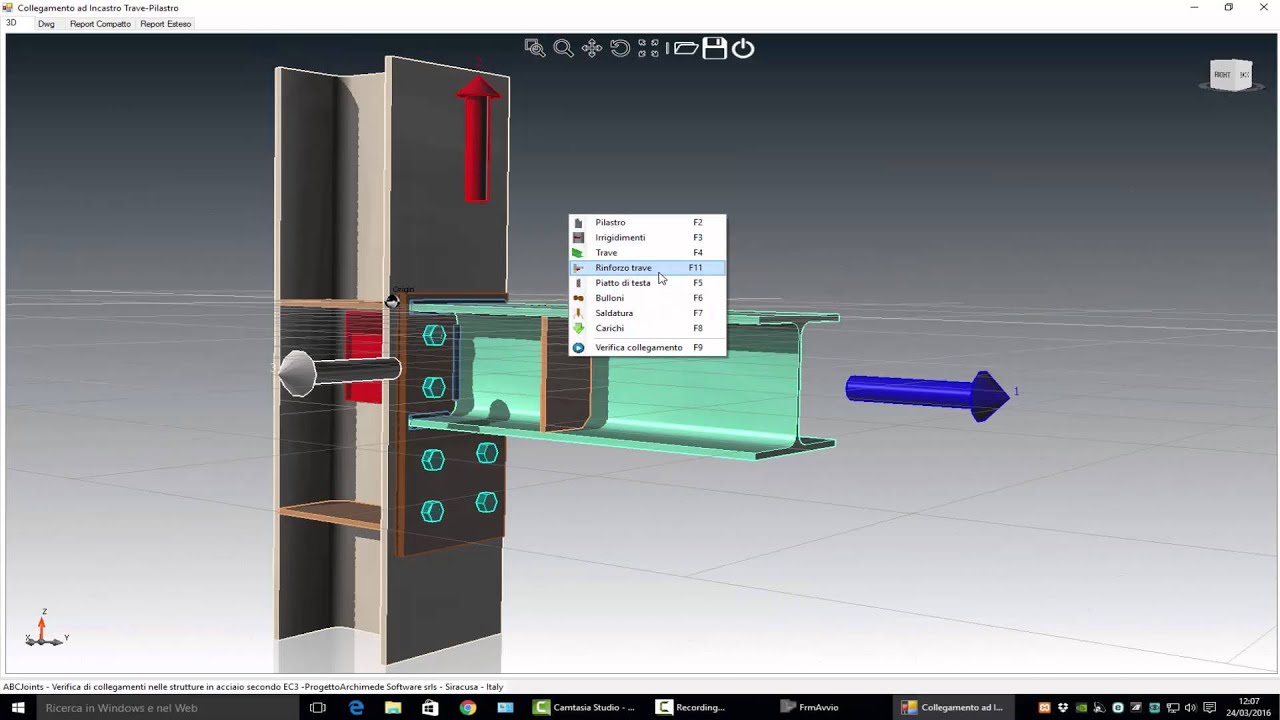 ABCjoints: verifica di collegamento trave-colonna ad incastro