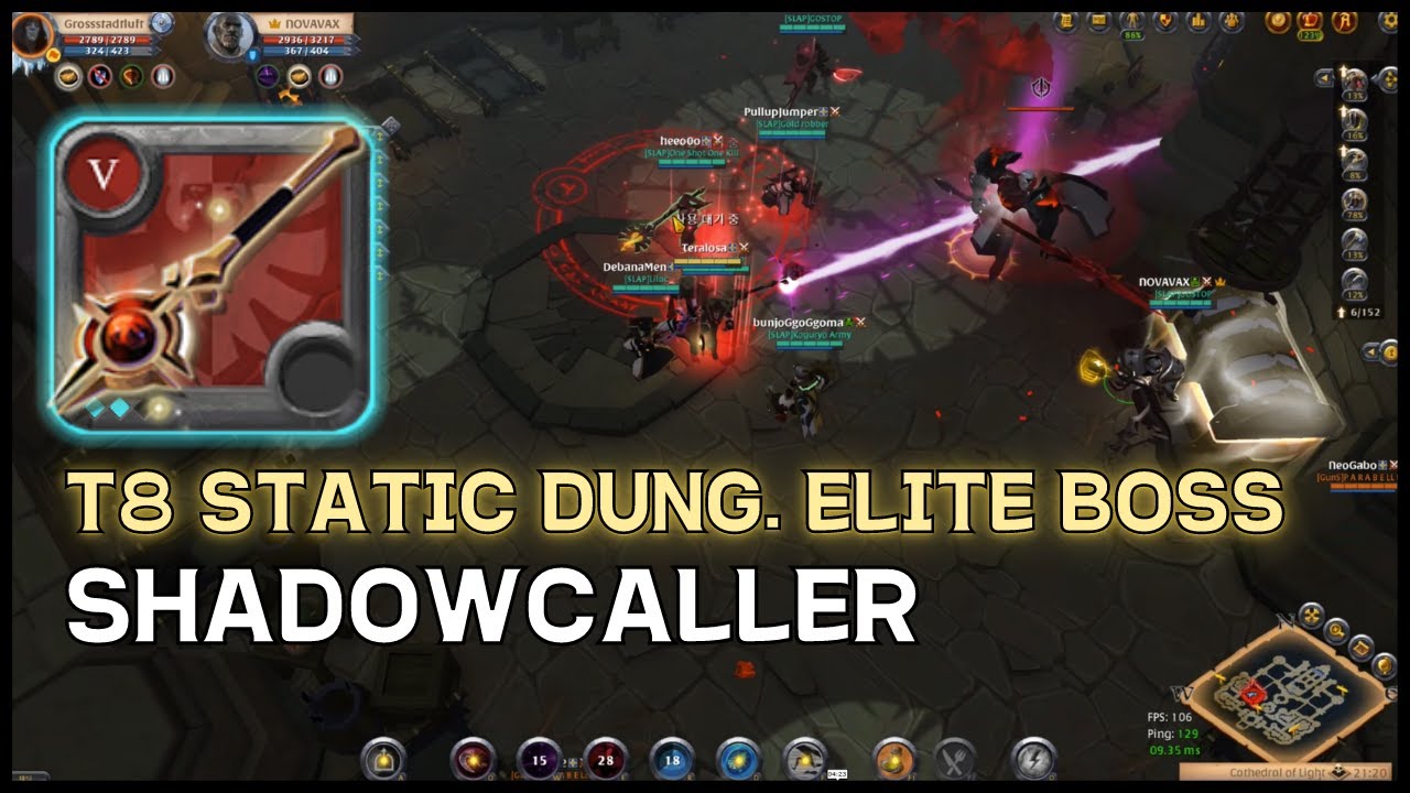 Albion Online PvE: Static Fame Farm and Rats (Shadow Caller)/ 알비온 PvE 스태틱 던전 (섀도우 콜러): 보스와 쥐 잡기