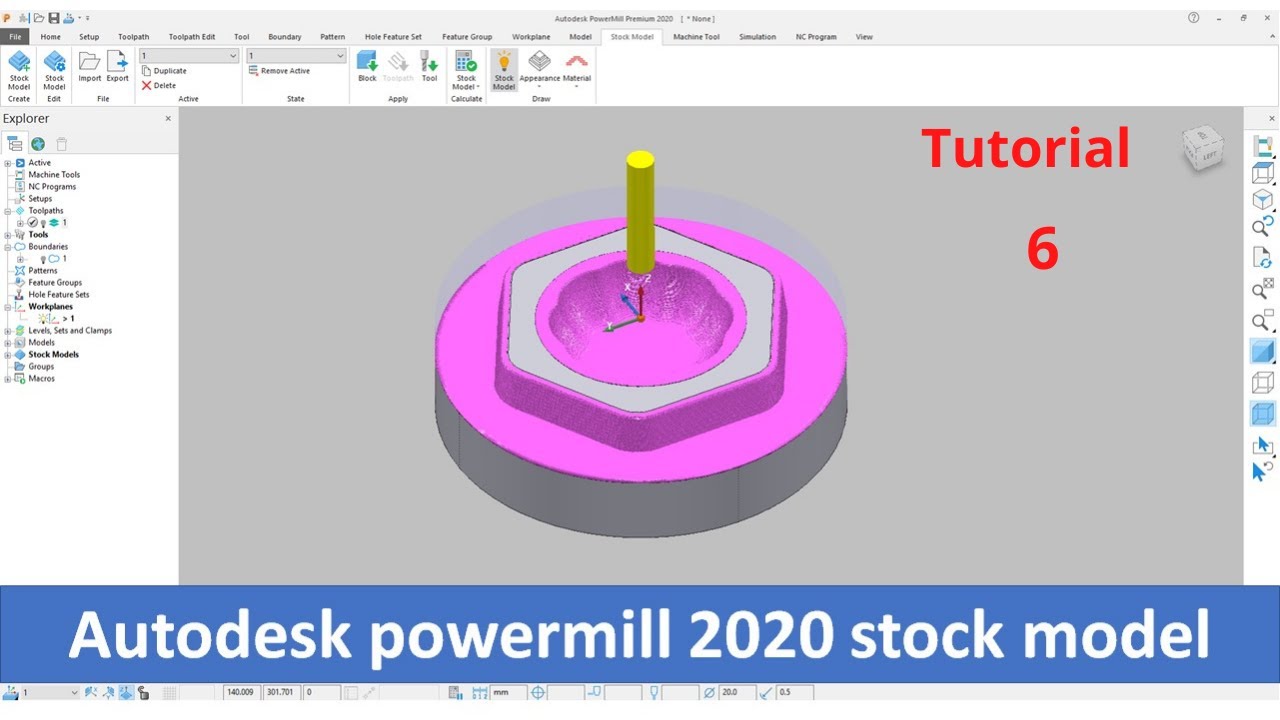autodesk PowerMill 2020 How to Create Stock Model | PowerMill 2020 Stock Model tutorial in hindi