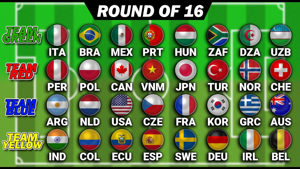 ROUND OF 16 | Color League Country Football Soccer Marble | World Cup