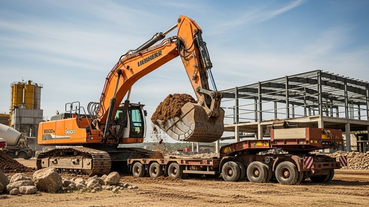 United by Power Excavators Shaping the Canal#excavator #machine #beautiful