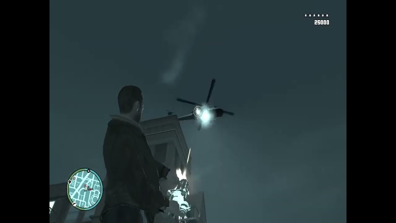 GTA IV 6 Stars Wanted Level Shootout + Minigun Rampage + Escape