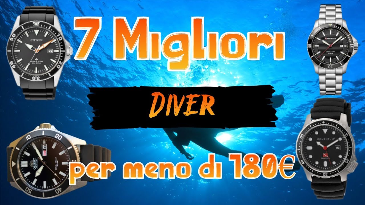 Top 7 Orologi Diver's da 200 mt ⌚ sotto i 180€
