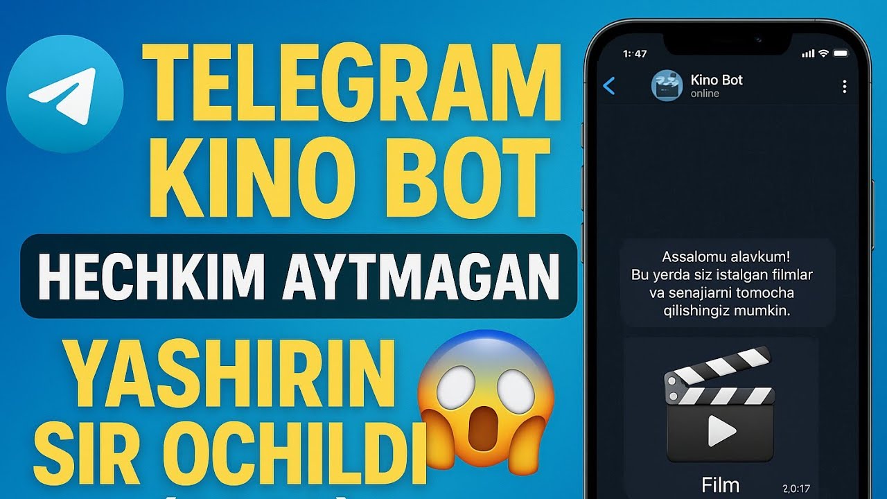 TELEGRAM KINO BOT YASASH (HECHKIM AYTMAGAN😱)