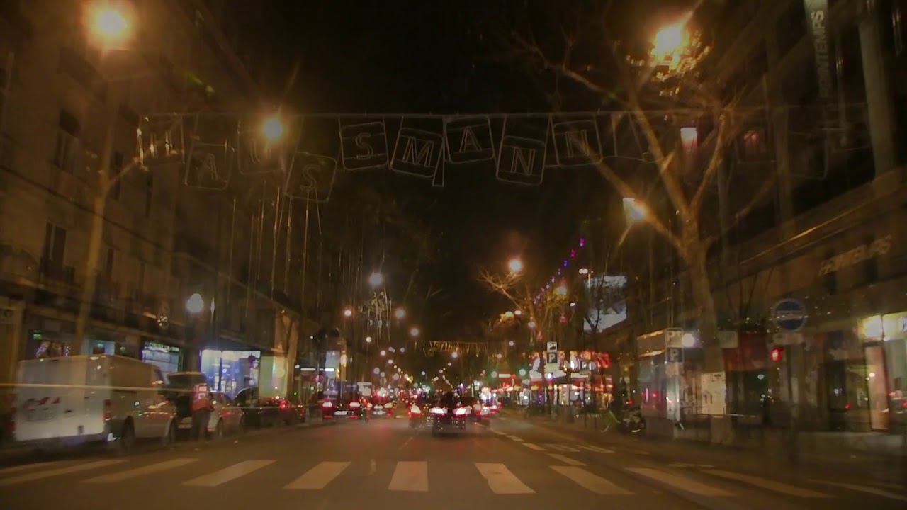 Gg Driving in Paris by night  - Conduite auto dans  Paris la nuit ( 2017/12/19 )