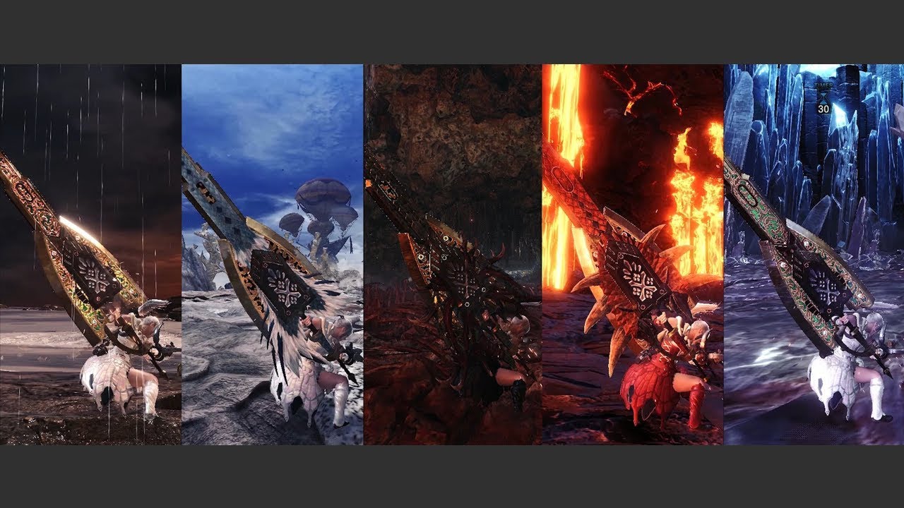 【MHW】 Finally got all the Kjarr elemental Charge Blades!!