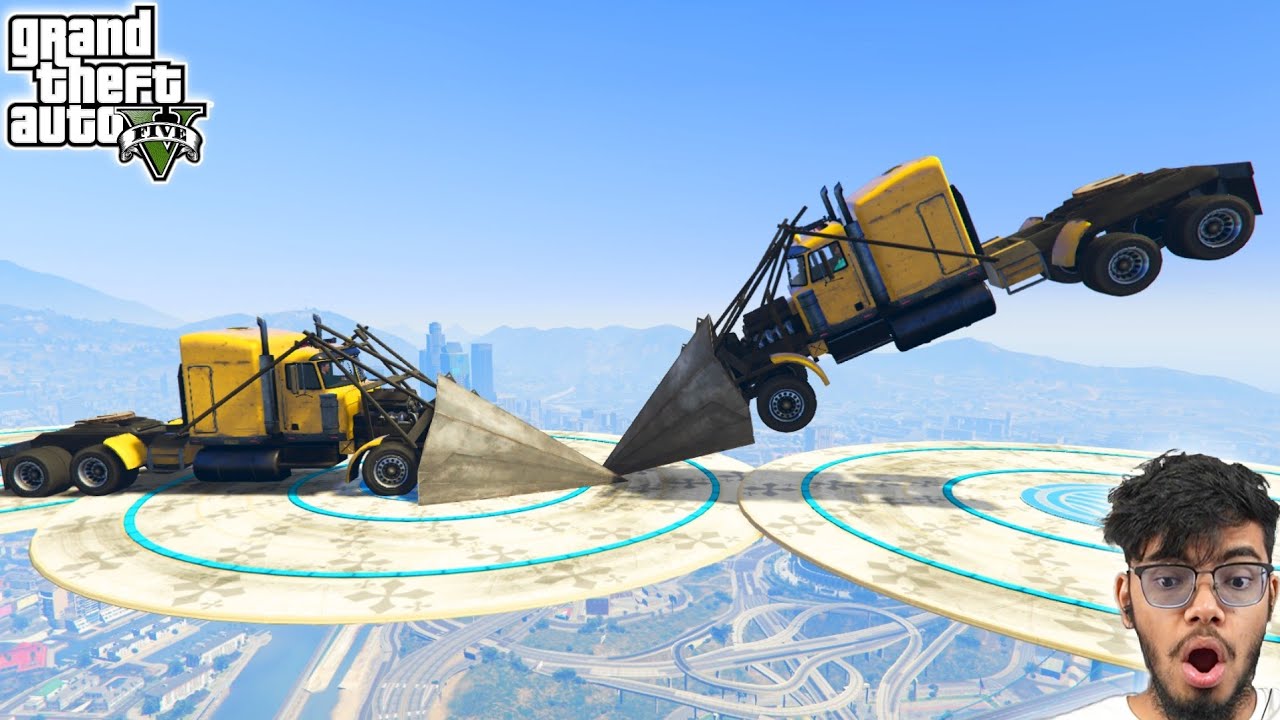 Trucks Vs Trucks 976.185% People Cannot Complete This Challenge in GTA 5!