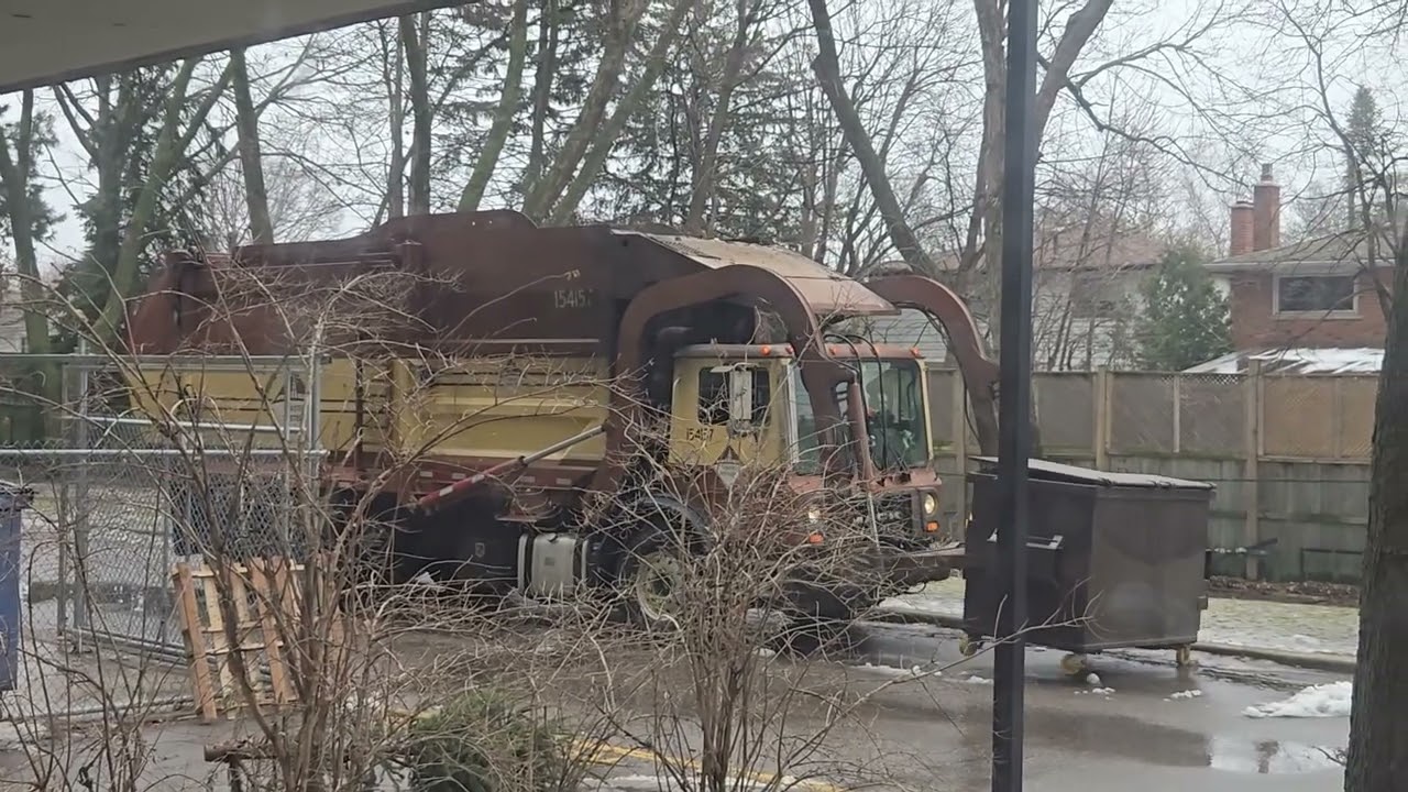 Miller Waste Systems front loader emptying 3 garbage bins