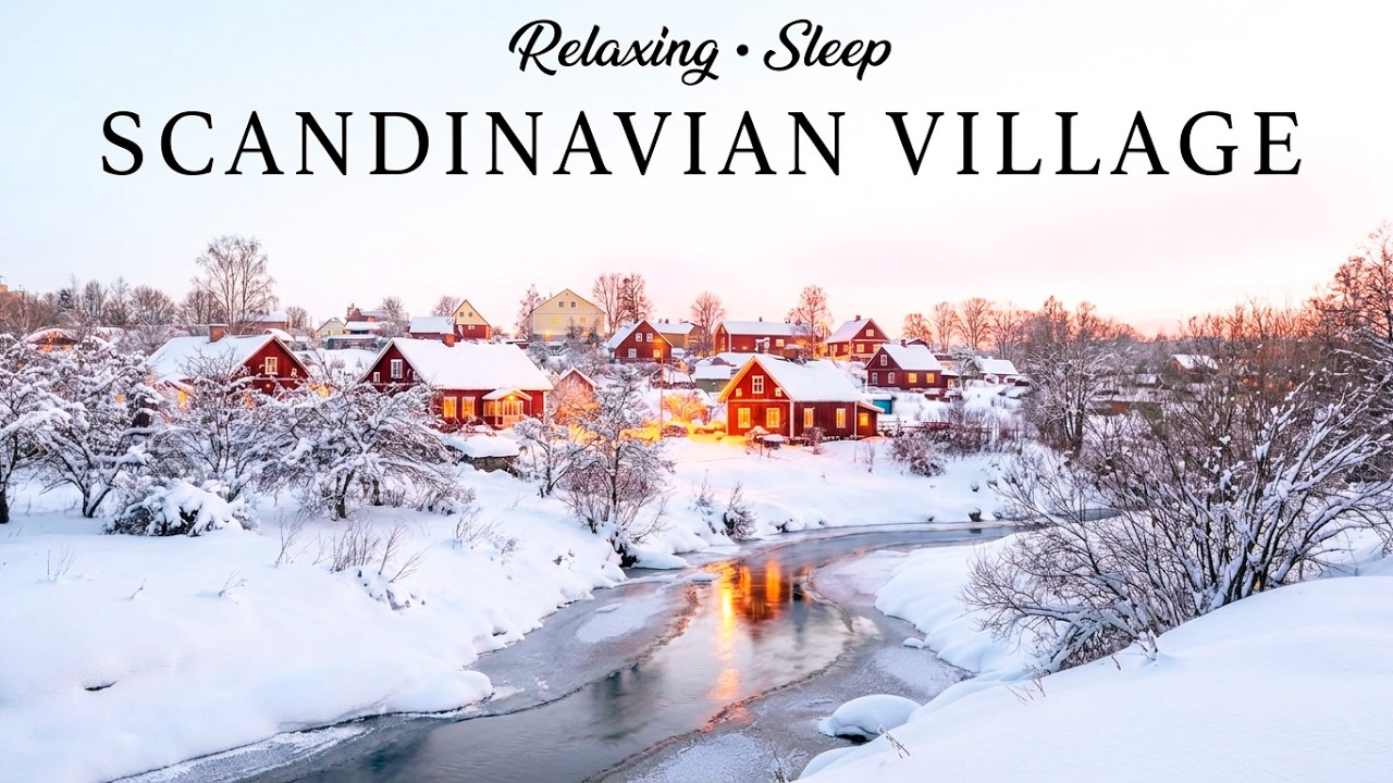 Cozy Scandinavian Winter: Winter Village Ambience & Creek Sounds #WinterAmbience #Scandinavian