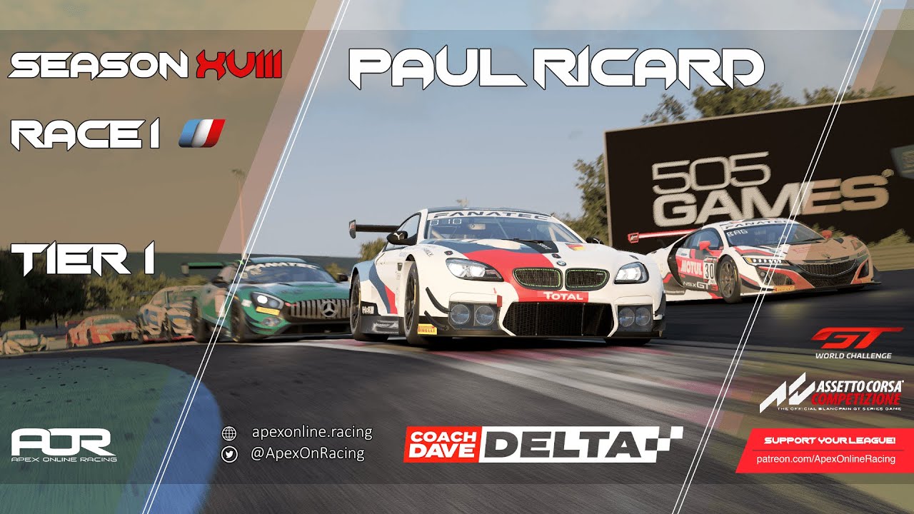 Assetto Corsa Competizione | Season XVIII | Race 1 | Tier 1 | PC | Paul Ricard