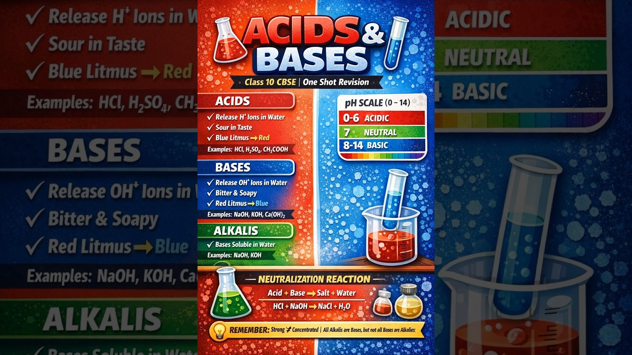 Acids Bases & Salts Class 10 CBSE | One Shot | By Krishna Sir | NCERT | BOARD EXAMS