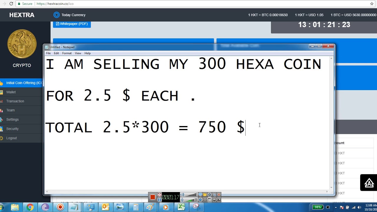 HEXTRA COIN FOR SALE 2.5 $FOR EACH