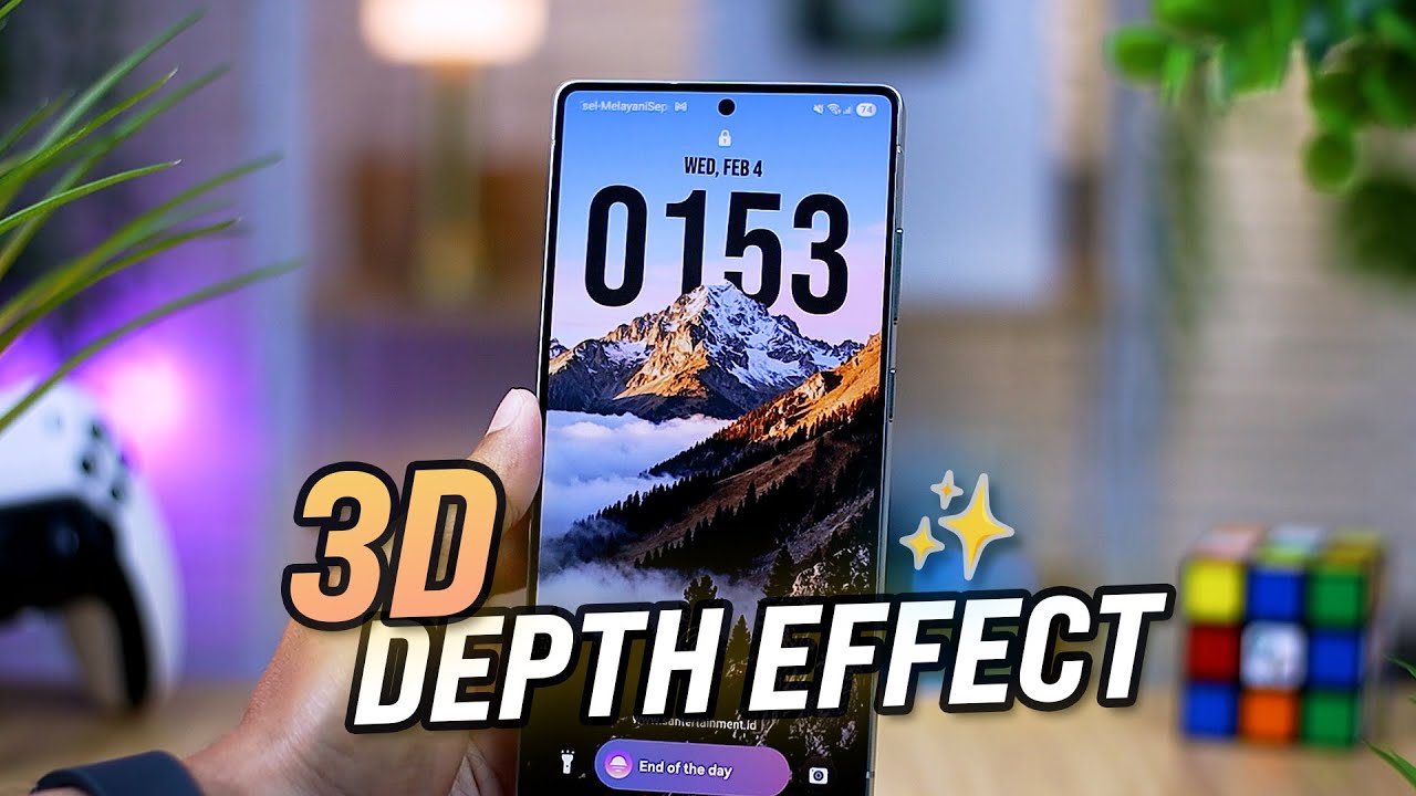 Buat Lockscreen Samsung Lebih Hidup🔥(Depth Effect & 3D Live Clock)