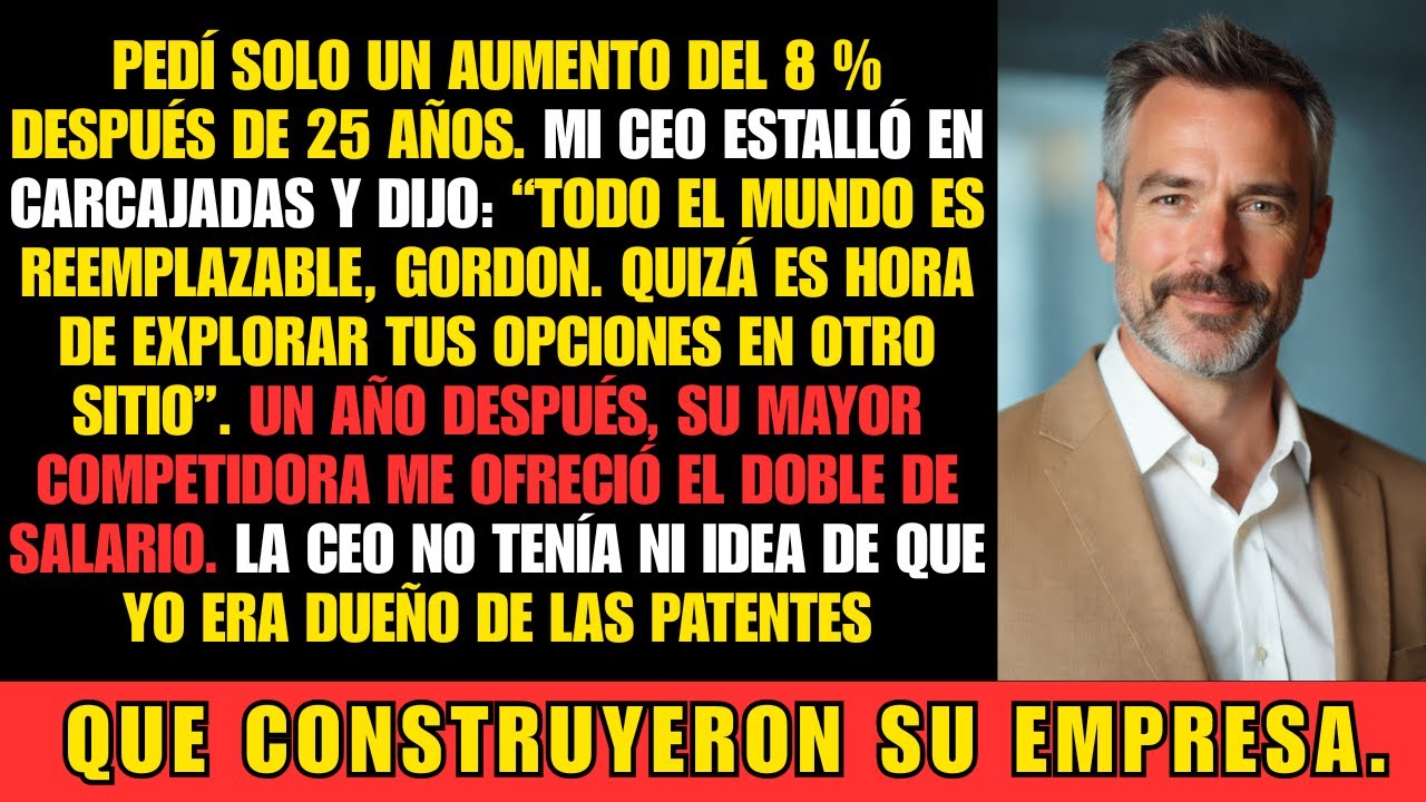 Mi CEO se rió de mi aumento del 8% tras 25 años… y llevé mis patentes médicas a su rival