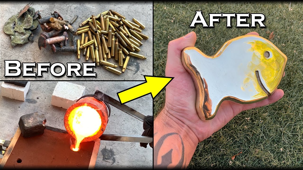 Casting A HUGE Solid Goldfish Cracker From Scrap Brass (The Heaviest Goldfish In The World)