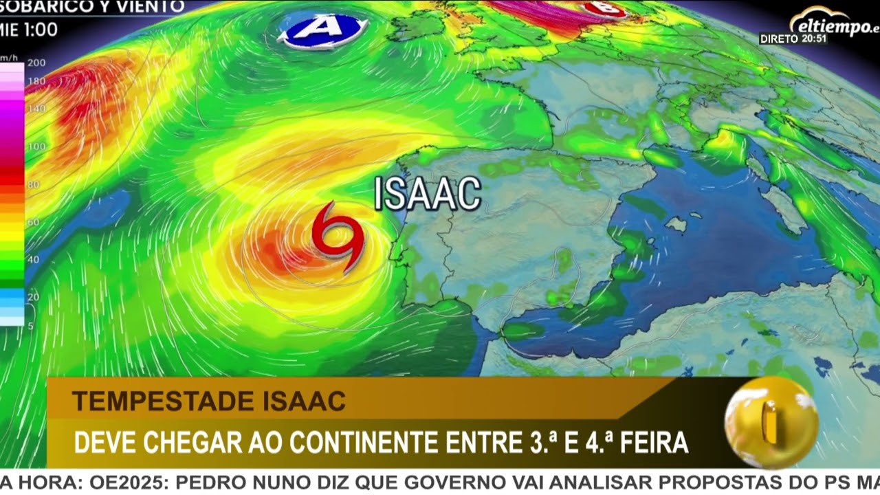 DI | A TEMPESTADE TROPICAL ISAAC ESTÁ A CAMINHO DOS AÇORES COM VENTOS DE 80 QUILÓMETROS POR HORA.
