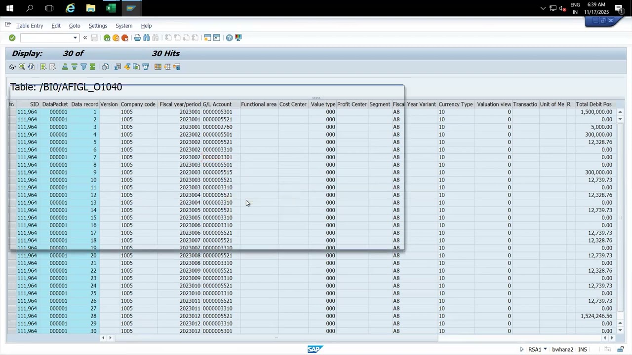 17-11-2025 0FI_ACDOCA_20 Extraction to SAP BW same as FS10N Part 1