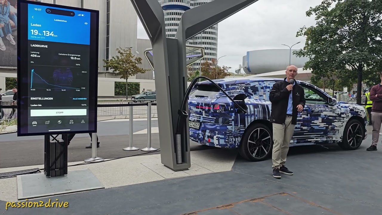 BMW Neue Klasse iX3 fast charging in action! Live demonstration | 8K video | IAA Mobility 2025