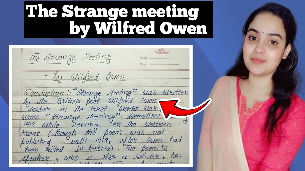 The strange meeting || The strange meeting by Wilfred Owen || The strange meeting explanation