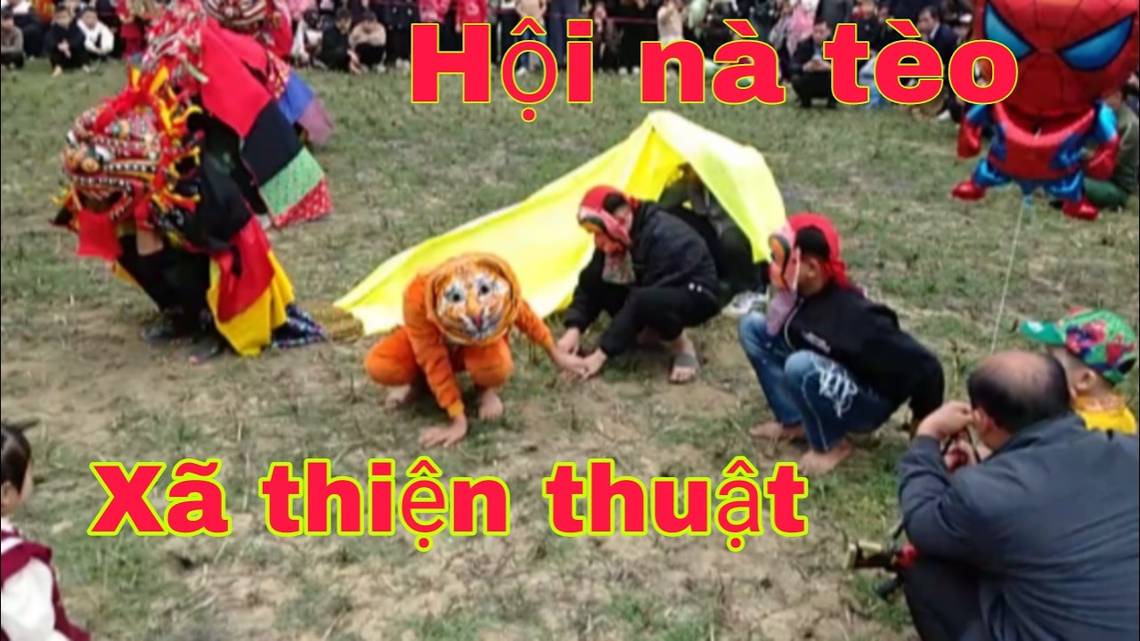 Hội múa sư tử tử thôn na tèo xã thiện thuật hay quá #haihaotv