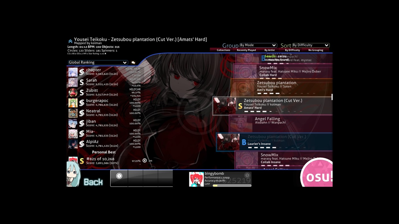[osu! 4.04*] Yousei Teikoku - Zetsubo Plantation [amats' Hard]