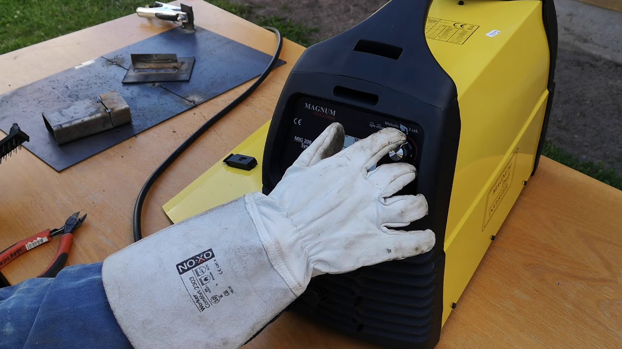 Magnum MIG/MAG 208 SYNERGY first time test welding with the machine