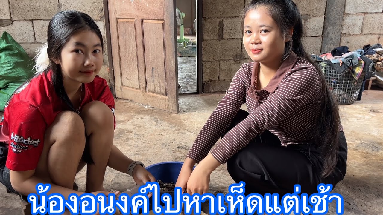 ตื่นเช้าไปเก็บเห็ดกับน้องอนงค์สาวภูไท