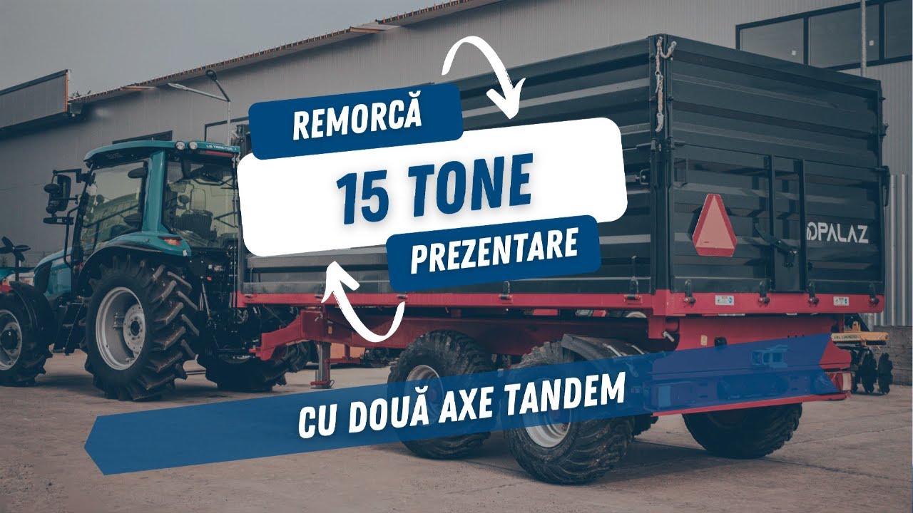 Remorcă de 15 Tone cu Două Axe Tandem