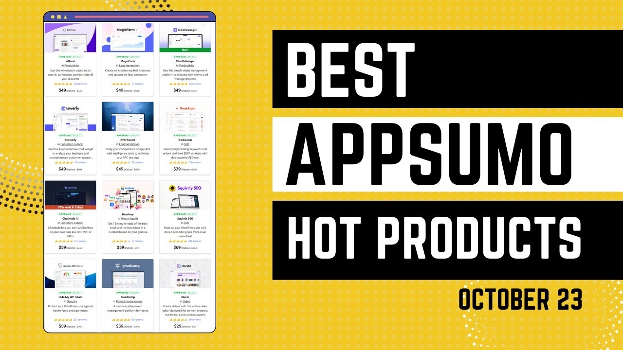 20 Best AppSumo Hot Products Of October 2023