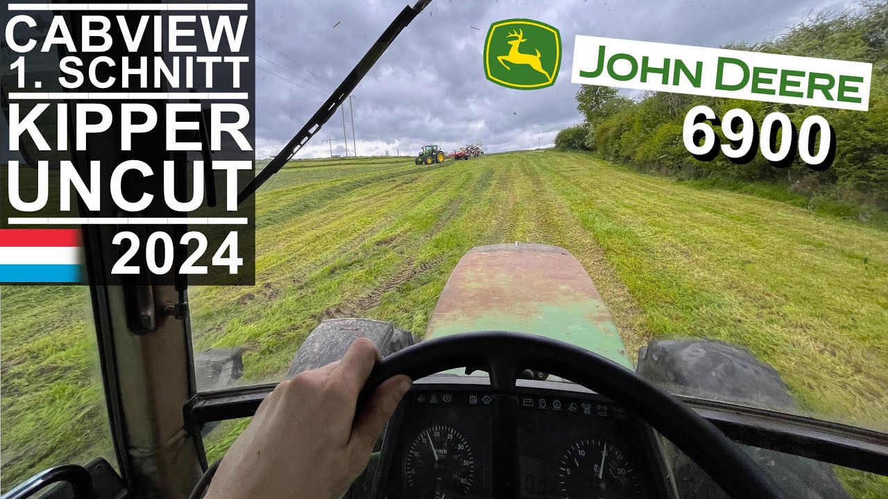[Cabview - uncut] John Deere 6900 im 1. Schnitt // Brimont Euro 130 | Luxemburg 2024