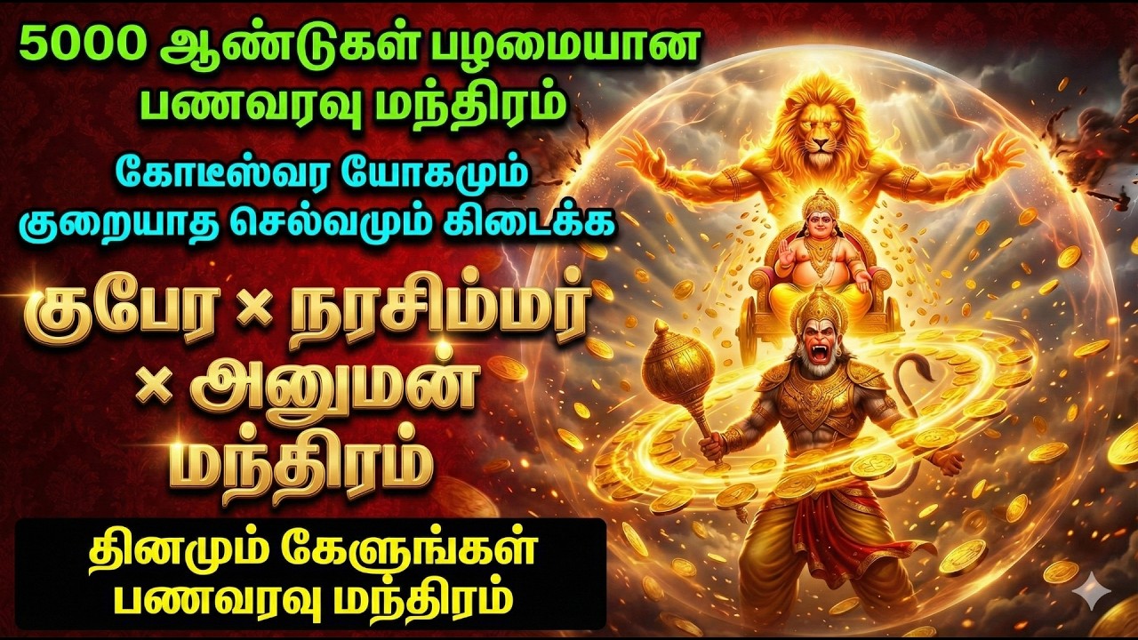 5000 வருட பழைமையான பணவரவு மந்திரம் 💰 | Kubera Wealth + Narasimha Protection + Hanuman Power 🔱